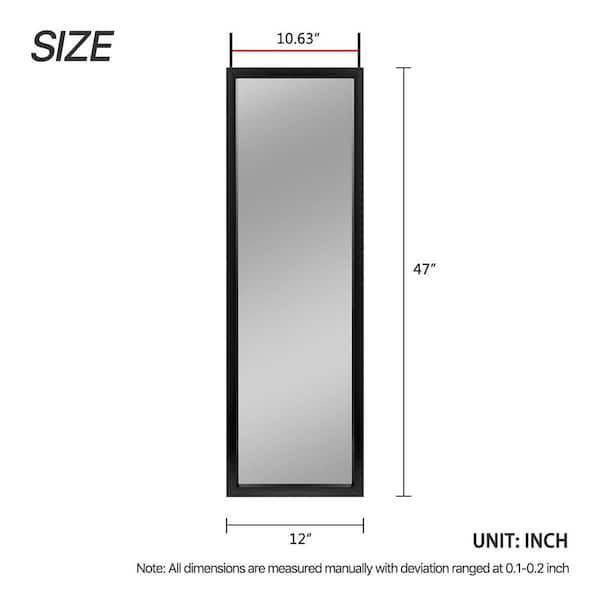 HomeRoots 11.8 in. x 47.2 in. Classic Rectangle Framed Black Vanity Mirror