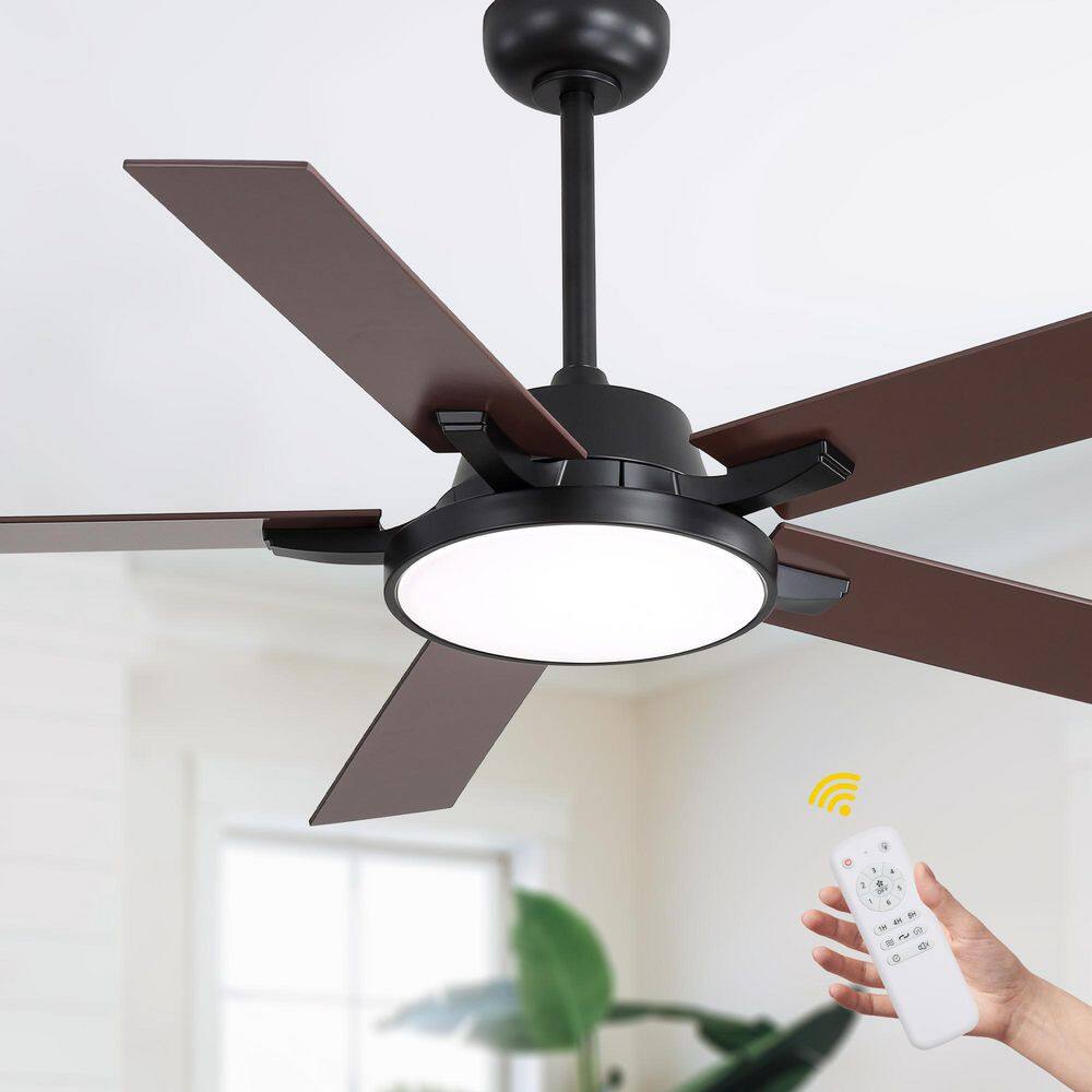 Eustolio 52 in. Indoor Black Reversible Caged Ceiling Fan with LED Light and Remote price history on PriceWatchPro