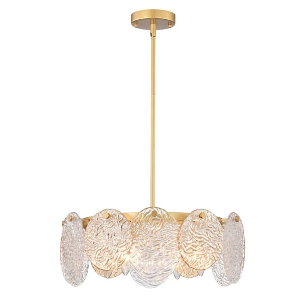 Warehouse of Tiffany Daim 18 in. 4-Light Indoor Matte Gold Finish Chandelier with Light Kit
