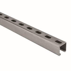 2 ft. 12-Gauge Half Slotted Metal Framing Strut Channel - Silver Galvanized