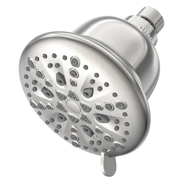 PULSE Showerspas PulsePure 1-Spray Pattern with 2.5 GPM 5 in. Wall Mounted Rain Shower Fixed Shower Head with Filter in Brushed Nickel