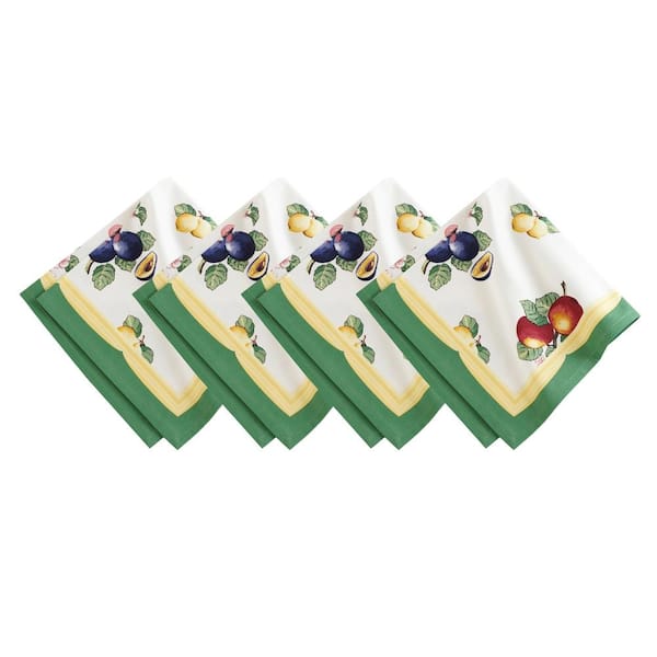 Villeroy & Boch French Garden Water Resistant Napkins, Set of 4, Multicolor - 21"W x 21"L
