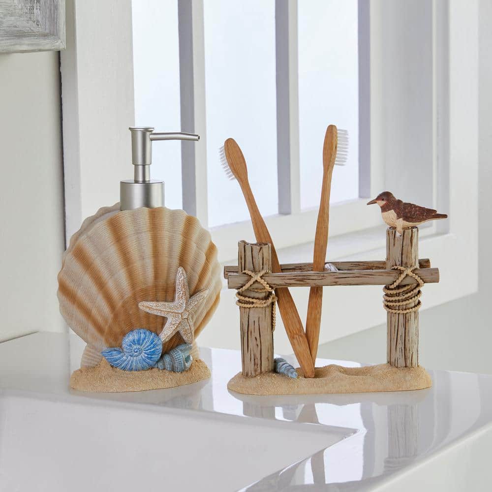 Sea Drift Natural Resin Coastal Toothbrush Holder