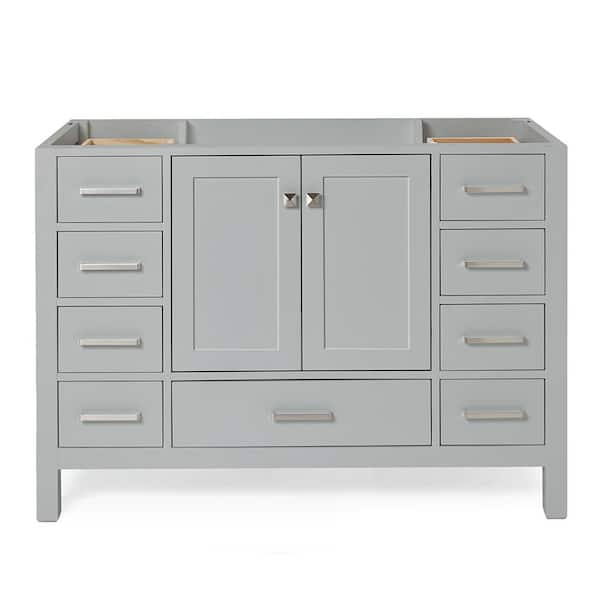 ARIEL Cambridge 48 in. W x 21.5 in. D x 34.5 in. H Freestanding Bath Vanity Cabinet Only in Grey