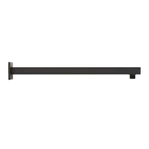 18 in. Modern Square Wall Mounted Shower Arm and Flange Matte Black