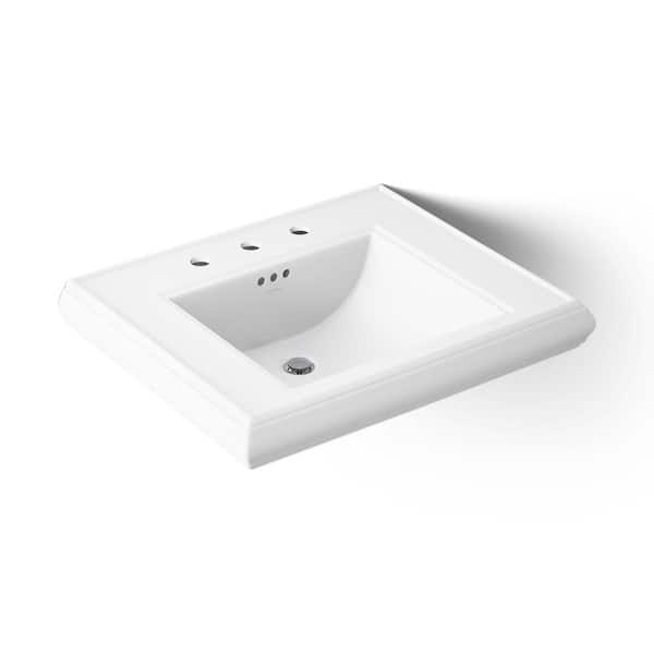 Memoirs 27.3 in. x 22.13 in. Pedestal Bathroom Sink in White Fireclay