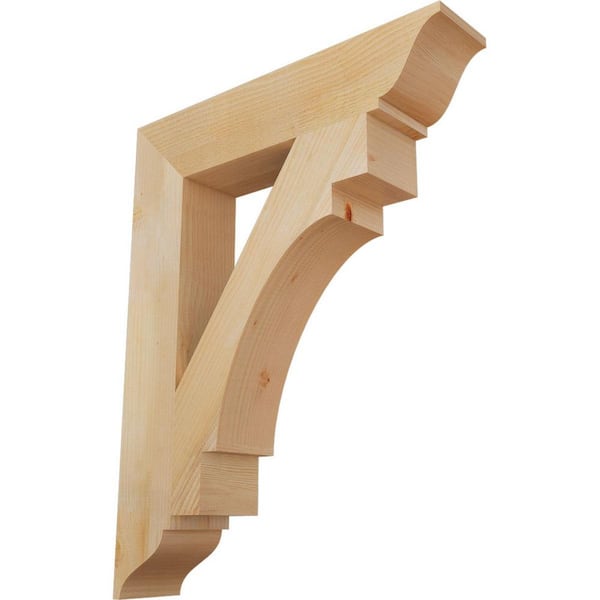 Ekena Millwork 6 in. x 38 in. x 30 in. Douglas Fir Merced Traditional Rough Sawn Bracket