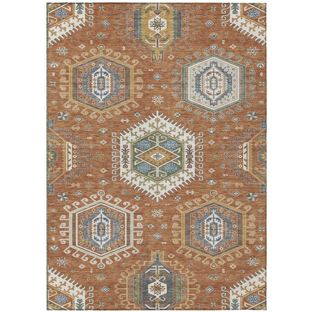 Chantille Machine Washable Indoor/Outdoor Abstract ACN2574 Paprika 3 ft. x 5 ft. Area Rug price history on PriceWatchPro