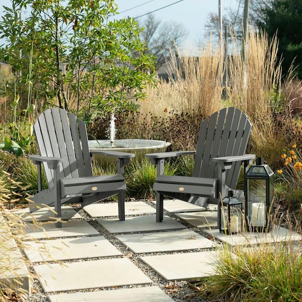 Highwood Hamilton Coastal Teak Folding and Reclining Plastic Adirondack Chair (2-Pack)