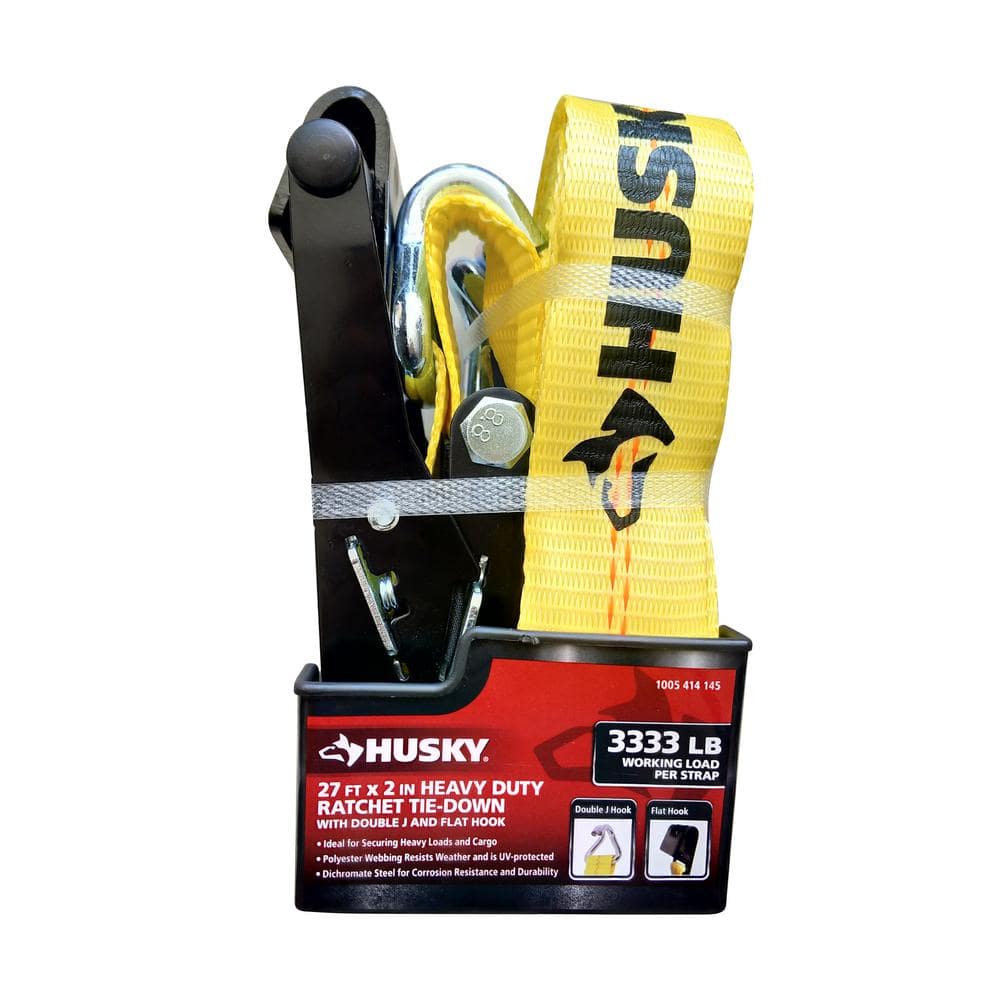 27 ft. x 2 in. Heavy-Duty Ratchet Tie-Down Strap with Flat Hook and J Hook Combo price history on PriceWatchPro