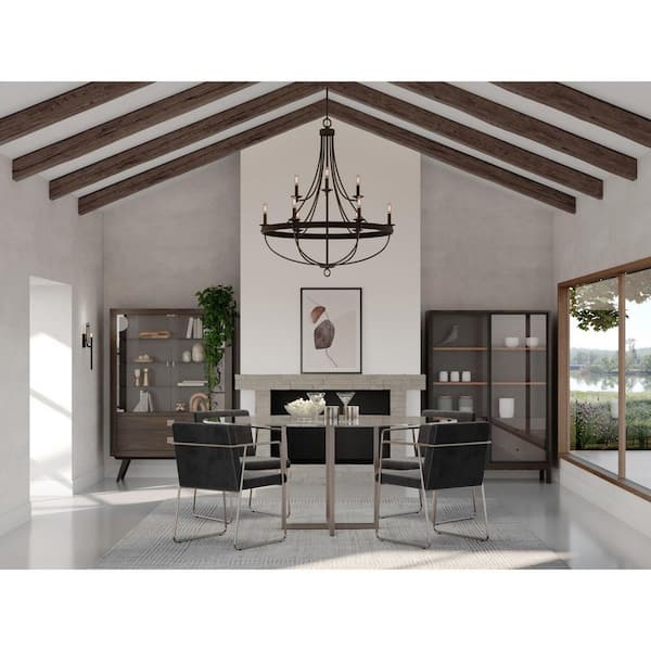 Progress Lighting Gulliver 9-Light Black Coastal Chandelier