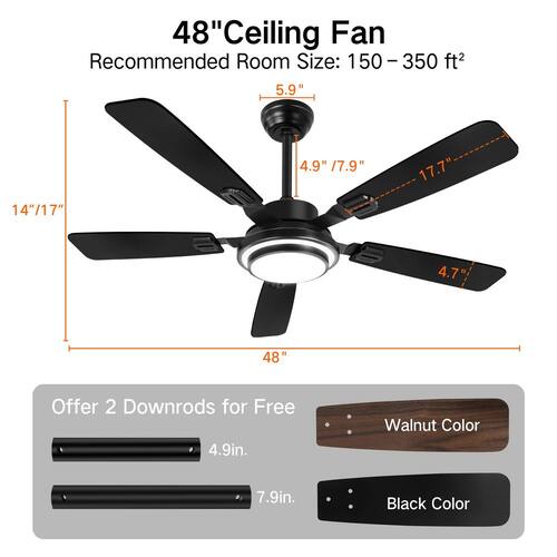 48 in. Indoor/Covered Outdoor Sand Nickel Ceiling Fan with Light Kit and Remote Control Ceiling Fans With Lights