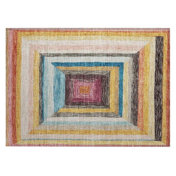 Chantille Machine Washable Indoor/Outdoor Abstract ACN1957 Honey 2 ft. x 3 ft. Accent Rug