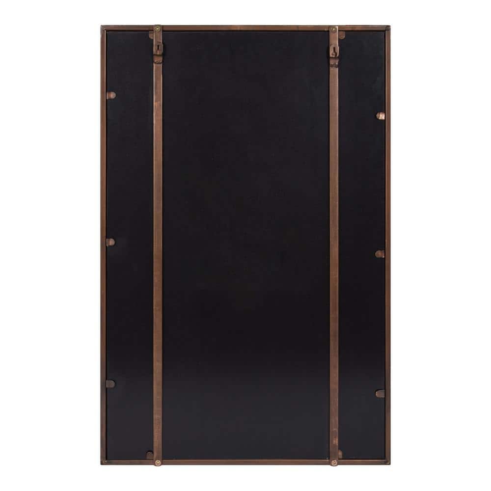 Jackson Bronze Rectangular Metal Frame Mirror with Shelf