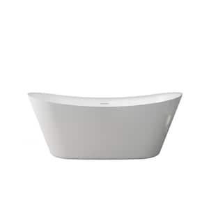 Hazel 67 in. Acrylic Flatbottom Non-Whirpool Bathtub in White High-Gloss