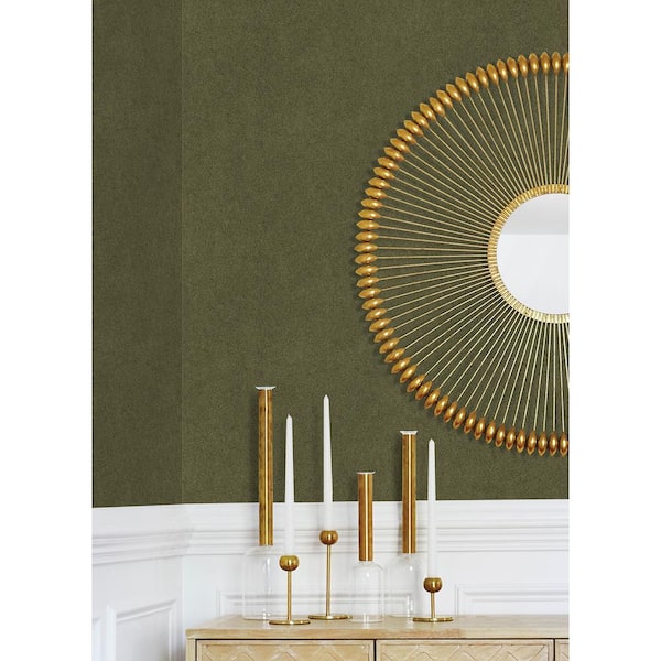 RuSuede Green Vinyl Peel and Stick Wallpaper