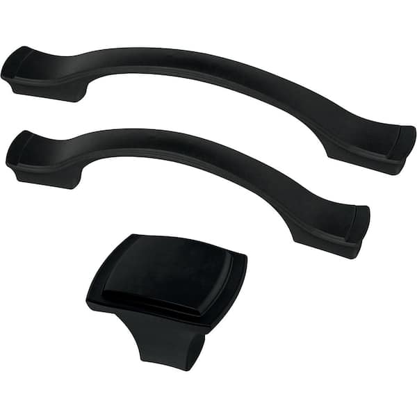 Step Edge 1-1/4 in. (32mm) Matte Black Cabinet Knob Step Edge 1-1/4 in. (32mm) Matte Black Cabinet Knob