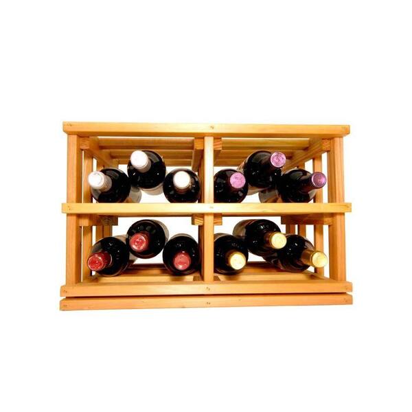 Unbranded Mini Stack Series-Open Bin Light Stain Wine Rack 11-15/16 in. H x 18-11/16 in. W x 13-1/2 in. D