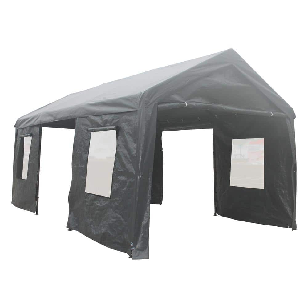 12 ft. x 20 ft. Outdoor Portable Garage Carport with Window Ventilation for