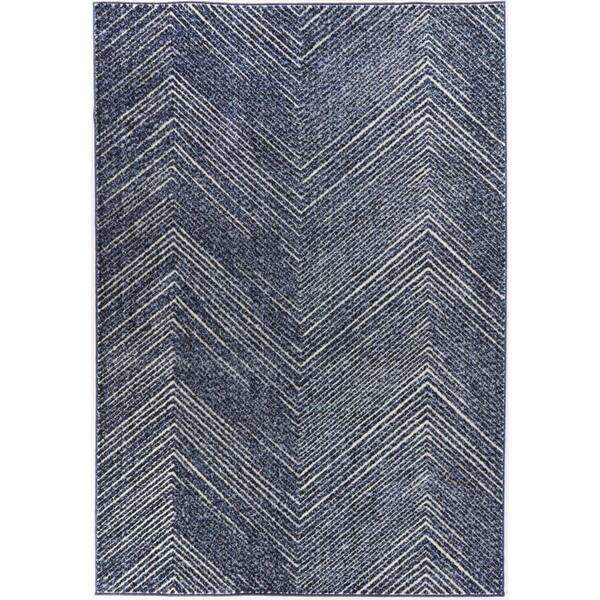 BALTA Velde Navy 2 ft. 7 in. x 7 ft. Abstract Runner Rug