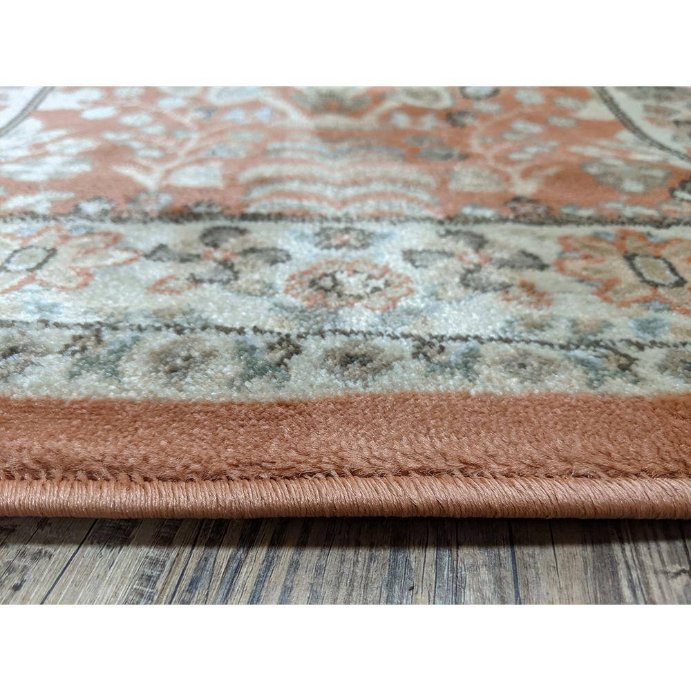 Handmade Terra Cotta Synthetic Rectangular Area Rug 5'3" x 7'3"