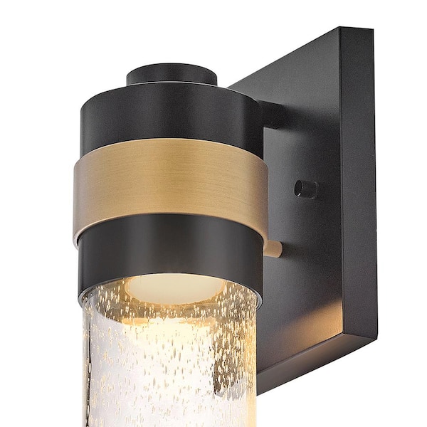 LARK Albie 1-Light LED Black Hardwired Outdoor Wall Lantern Sconce