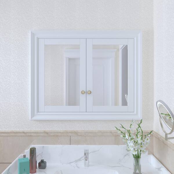 40 in. W x 32 in. H Rectangular Solid Wood Recessed Medicine