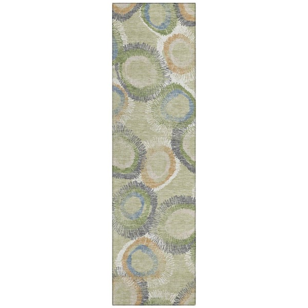 Addison Rugs Chantille Machine Washable Indoor/Outdoor Abstract ACN2278 Aloe 2 ft. 3 in. x 7 ft. 6 in. Runner Rug