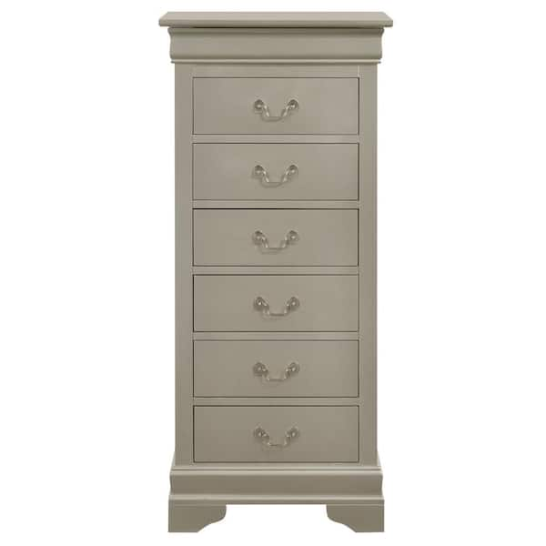 Louis Philippe Dresser with Cappuccino Finish with Silver Hardware