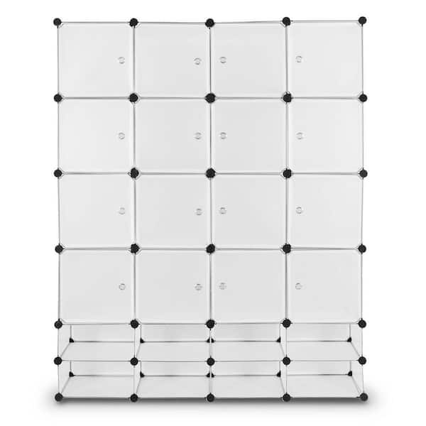 Boyel Living White Steel Portable Closet  Rack 58 in. W x 72 in. H
