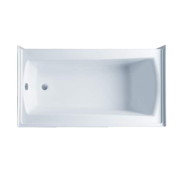 Aquatic Cooper 60 in. x 33.25 in Whirlpool Bathtub Acrylic Right Drain in White Rectangular Alcove with Heater