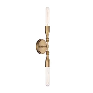 Louise 2-Light Old Satin Brass Wall Sconce