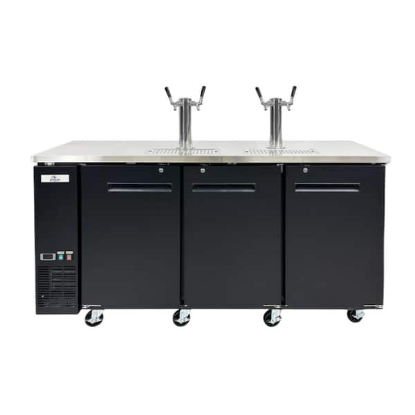 Four Taps Dual Taps Per Tower Three 1/2 in. Barrel Keg Dispenser Kegerator with Two Towers