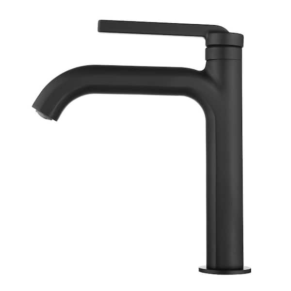 matrix decor Single Hole Single-Handle Low Arc Bathroom Faucet in Matte Black