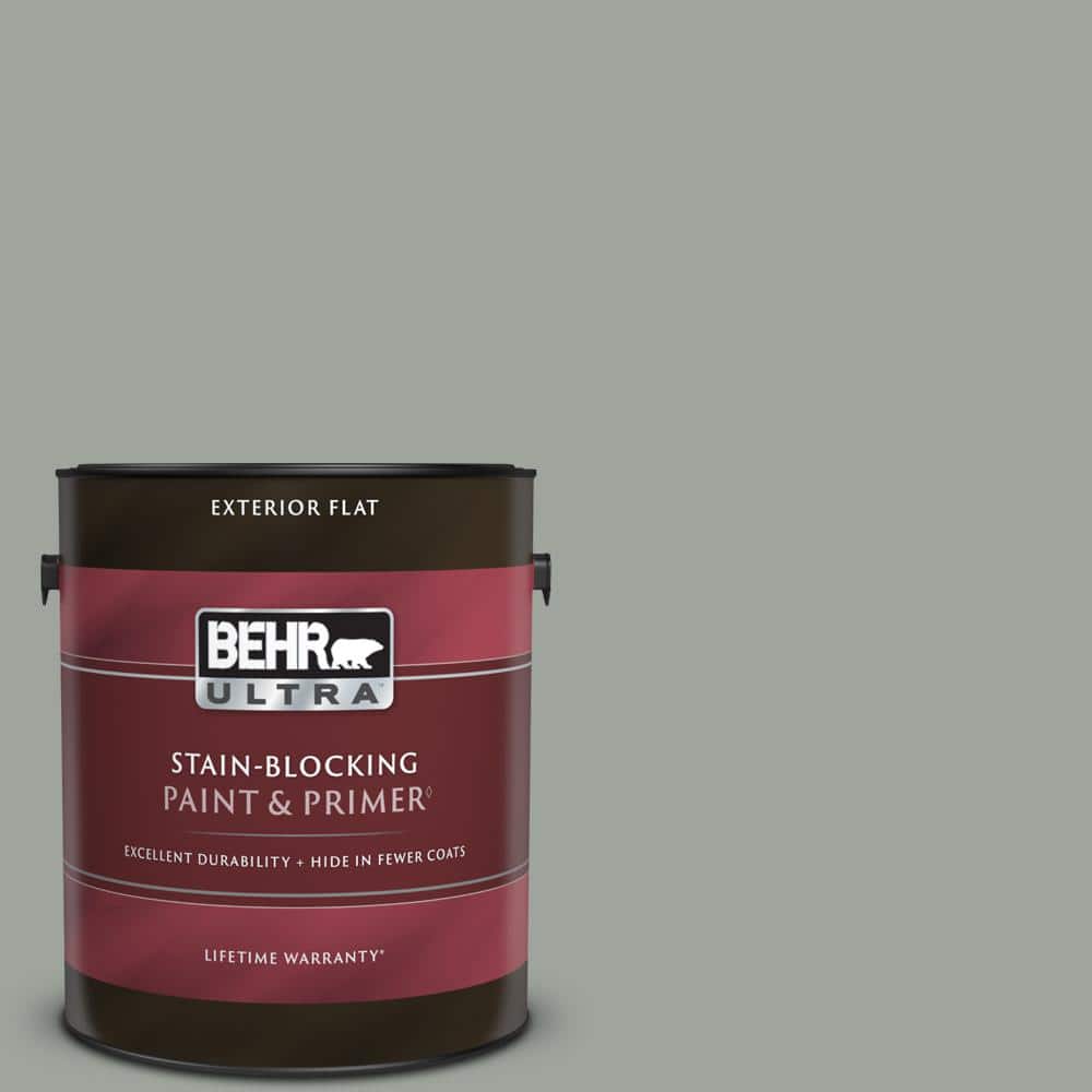 BEHR ULTRA 1 gal. 710F4 Sage Gray Flat Exterior Paint BEHR ULTRA 1 gal. 710F4 Sage Gray Flat Exterior Paint