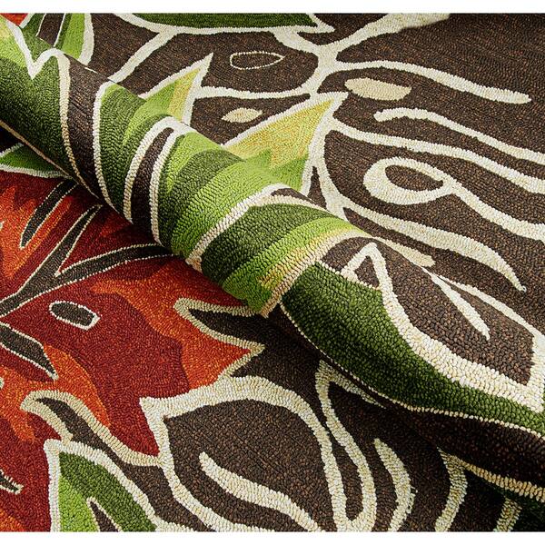 Couristan Covington Areca Palms Brown, Brown And Green Area Rug