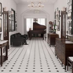 Chelsea Black 9-3/4 in. x 9-3/4 in. Porcelain Floor and Wall Tile (10.88 sq. ft./Case)