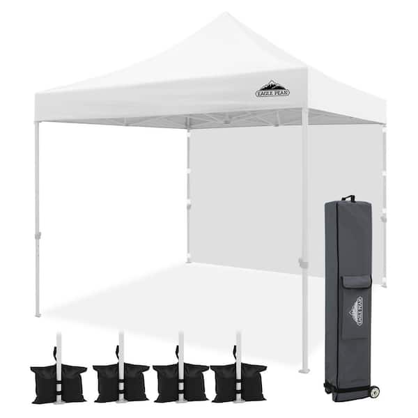 10 ft. x 10 ft. Pop Up Commercial Canopy Tent with 1 Side Wall