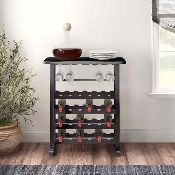 Dracelo 4-Layer Brown Wine Rack
