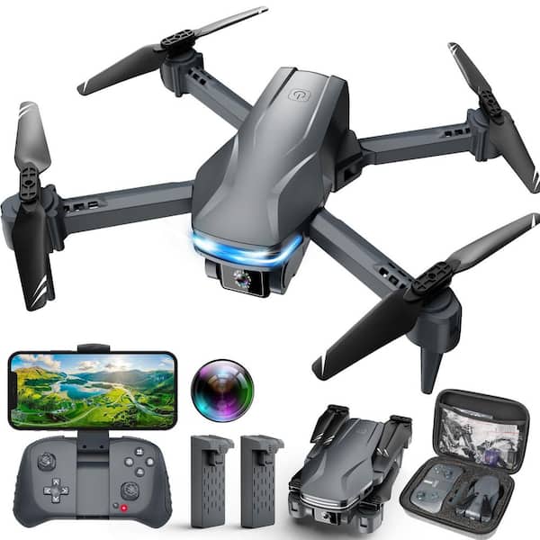 Foldable Drone with 1080P HD Camera and Optical Flow Positioning for Beginners Kids Adults 360° Flip Grey