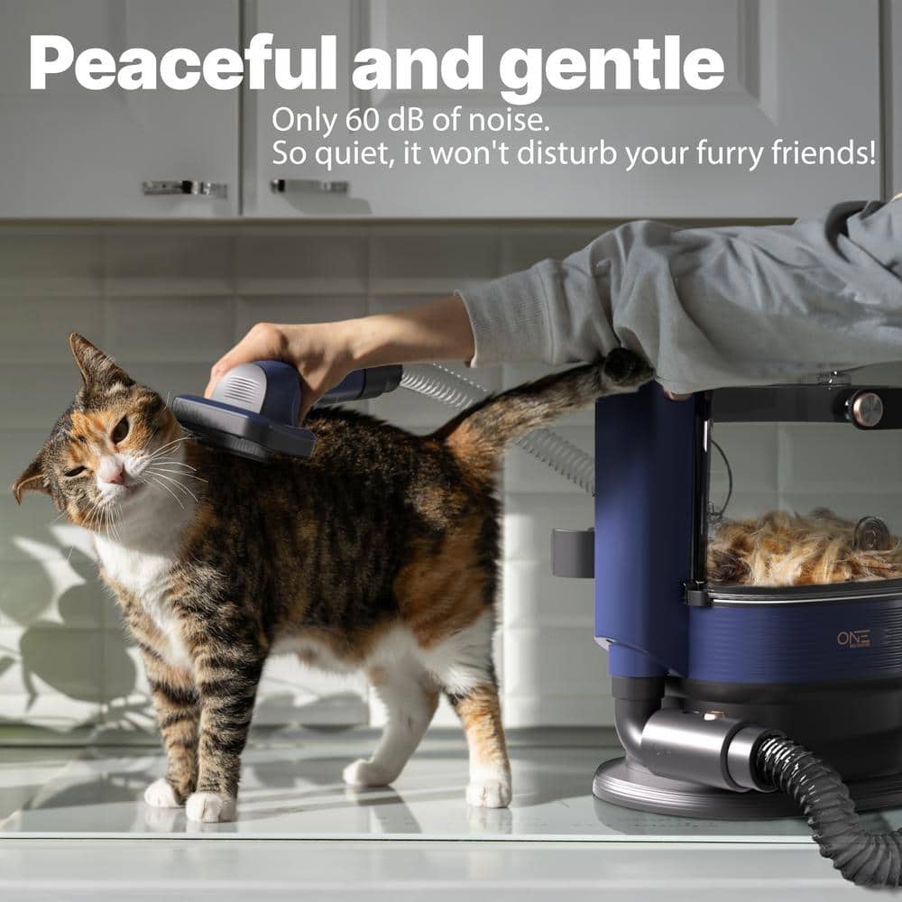 Blue Pet Grooming Vacuum Kit with Multiple Attachments