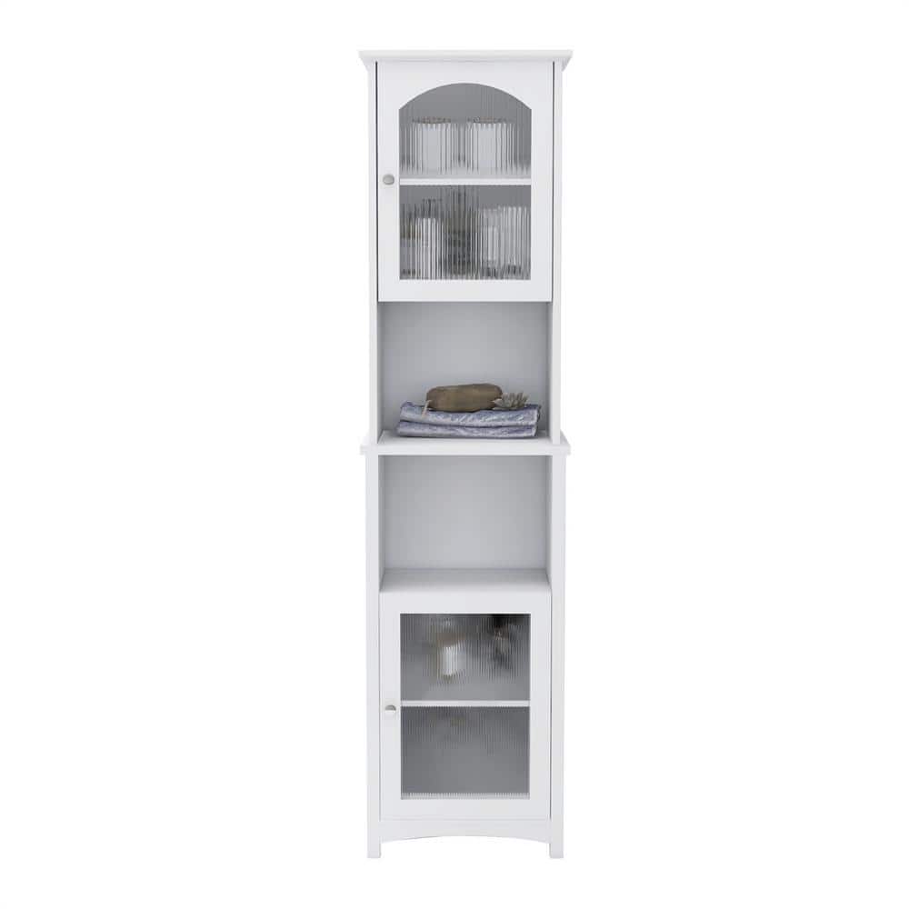 11.80 in. D x 15.74 in. W x 62.2 in. H White Freestanding Floor Bathroom Li