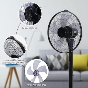 14.5 in. Adjustable 12 Levels Speed Pedestal Stand Fan with Remote Control, Refrigerator other