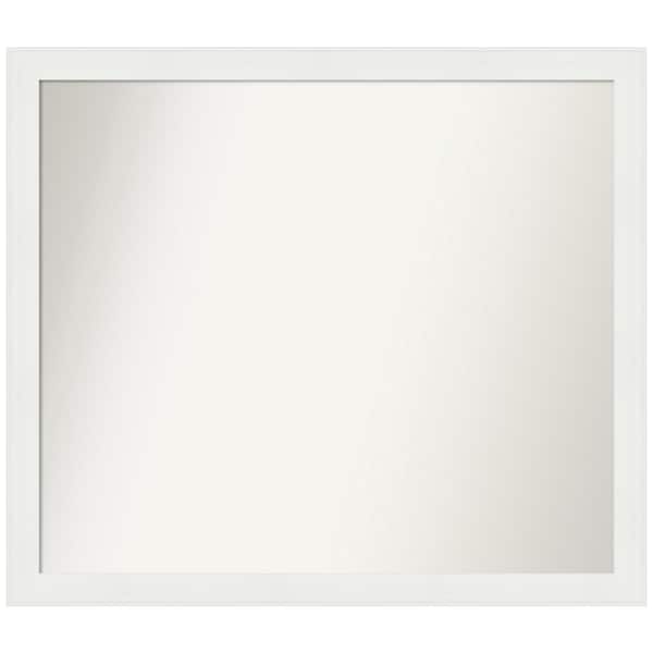 Amanti Art Vanity White Narrow 39.5 in. x 34.5 in. Custom Non-Beveled Recycled Polystyrene Framed Bathroom Vanity Wall Mirror