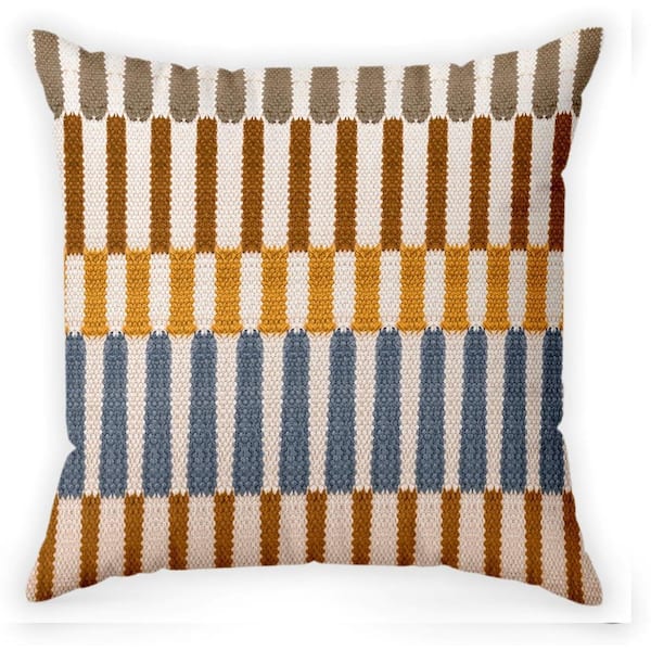 Unbranded 18 in. x 18 in. Woven Outdoor Multi-Recyled Polyester Throw Pillow