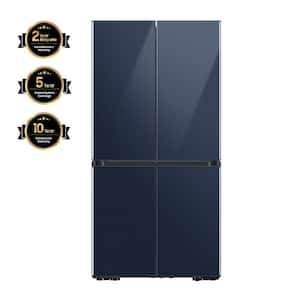Bespoke 23 cu. ft. 4-Door Flex French Door Smart Refrigerator with Beverage Center in Navy Glass, Counter Depth