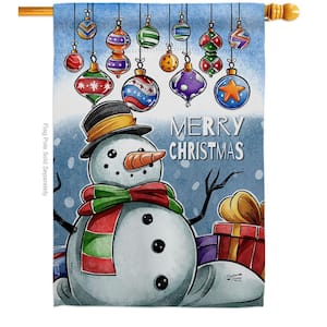 28 in. x 40 in. Ornament Snowman Winter House Flag Double-Sided Decorative Vertical Flags