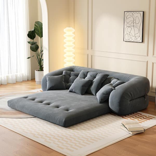 JASIWAY 87.4 in. W Technological Velvet Convertible Twin Sleeper