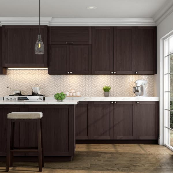 Edson Shaker Assembled 36x24x12.5 in. Wall Cabinet in Dusk