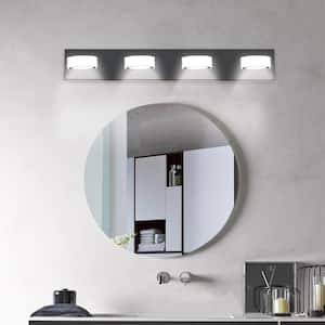 29.1 in. 4-Light Modern Black Vanity Light